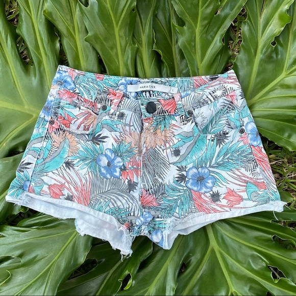 Marie Cher Palm and Floral Print Shorts - Picture 1 of 8